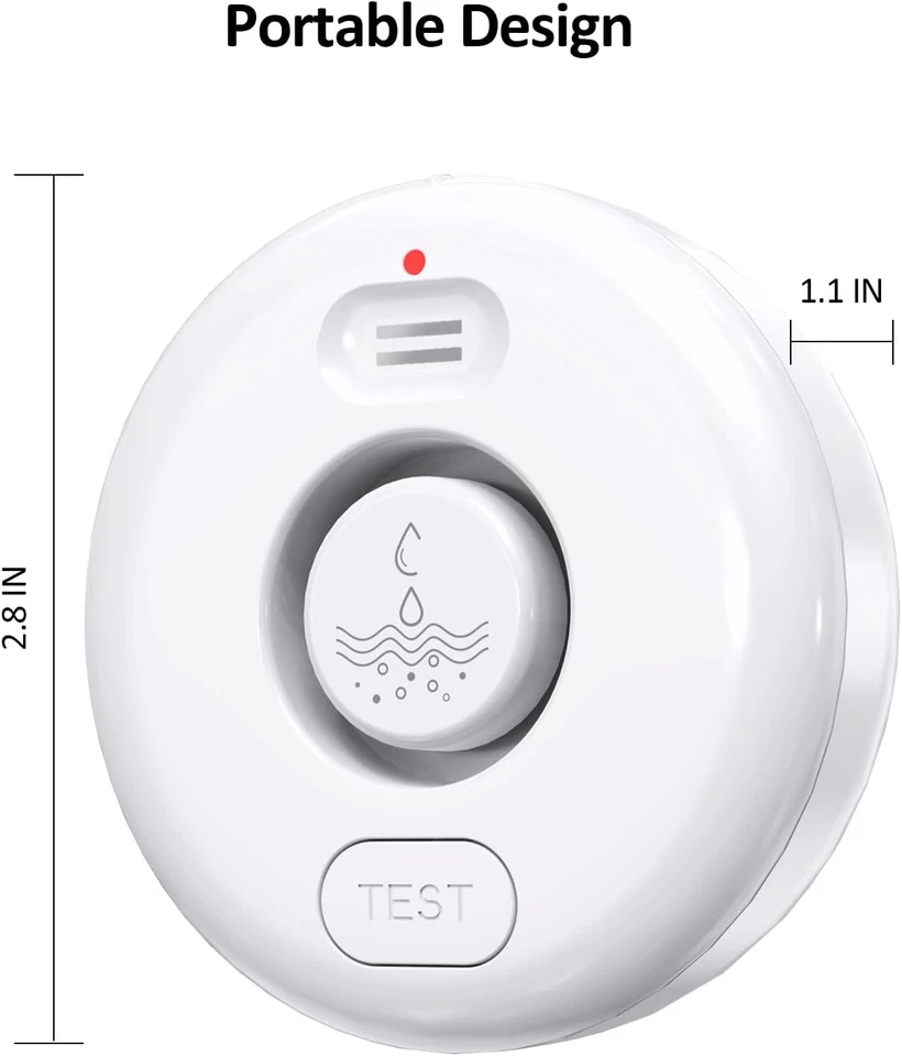 Water Leak Detectors 5 Pack, 120dB Loud Water Leak Sensor, Fansitc Wireless Wate - Image 2 of 4