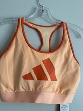 New Adidas Don  t Rest 3 Bars Sports Bra XL Orange Women  s Halter GM6182