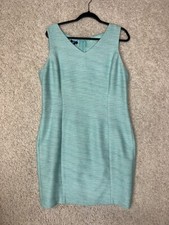 Talbots Sheath Dress Womens 16 Blue Tweed Career Office Wear Lined Preppy