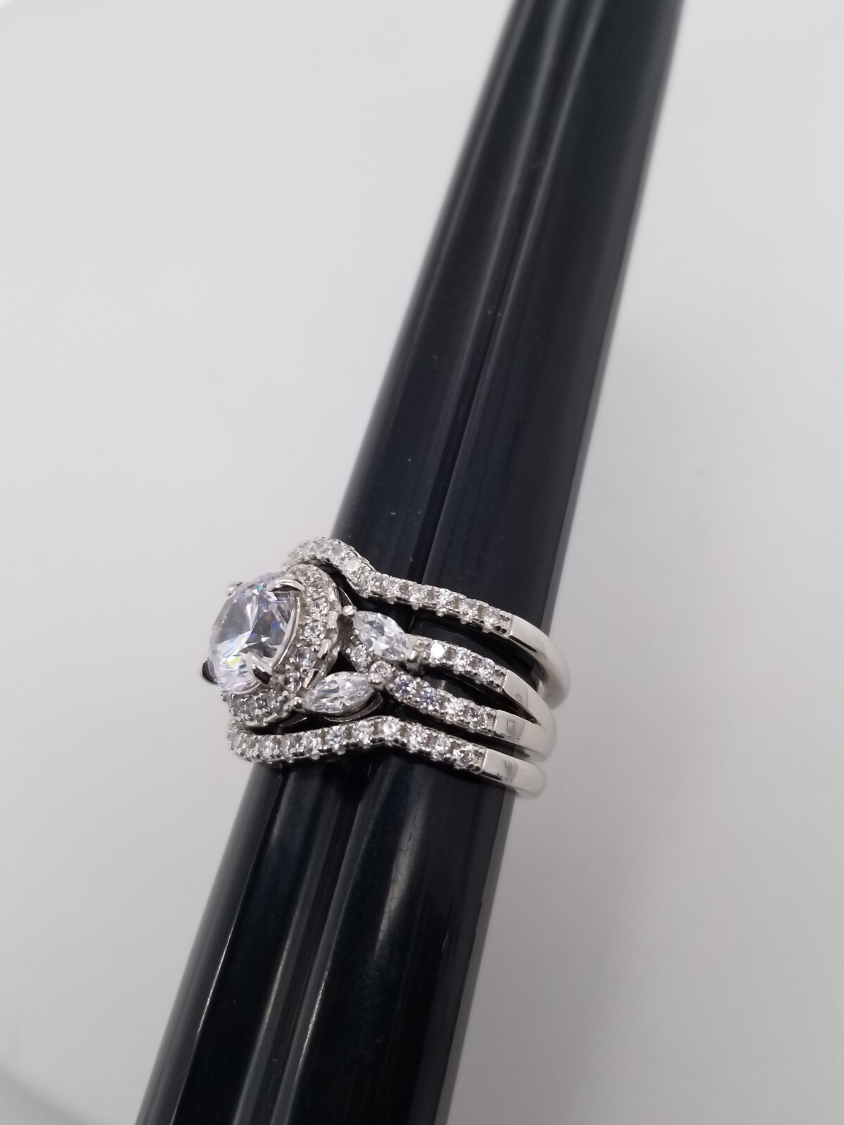 S&E 925 Sterling Silver CZ Stackable Rings sz 4.5… - image 4