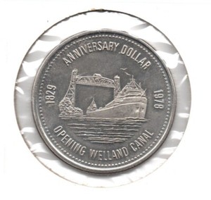 CANADA - WELLAND CANAL ROSE CITY Anniversary 1 Dollar - 1978 Nickel Token