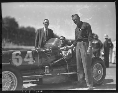 Dick Palmer and Father Congratulate Hal Robson 1948 MOTOR RACING OLD ...