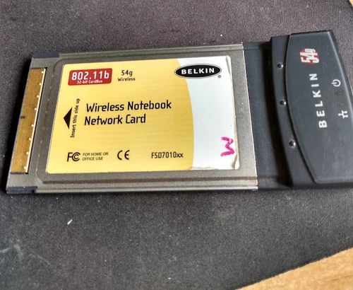 used Belkin Wireless Notebook Network Card 802.11g 54Mbps  VER 1100  F5D7010xx
