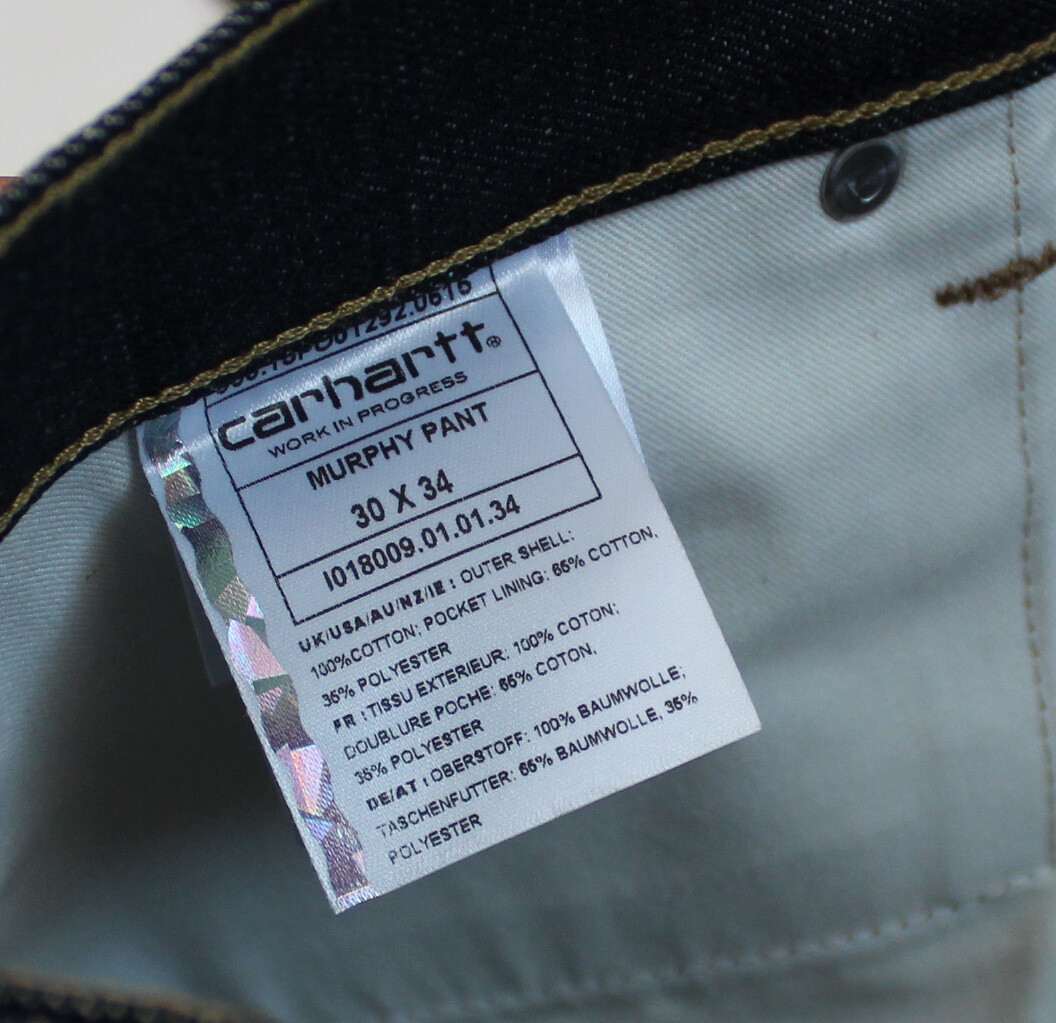 BNWOT Men's CARHARTT WIP MURPHY PANT Denim Jeans 13oz Blue