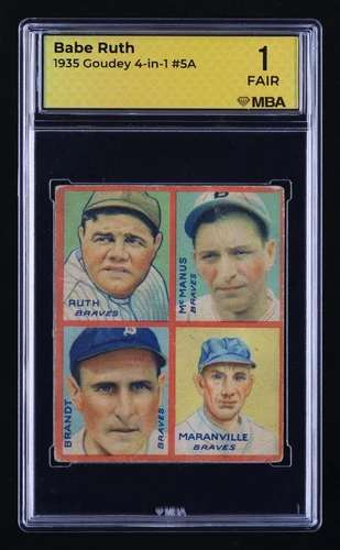 1935 Goudey 4-in-1: #  5A Babe Ruth MBA 1 FAIR