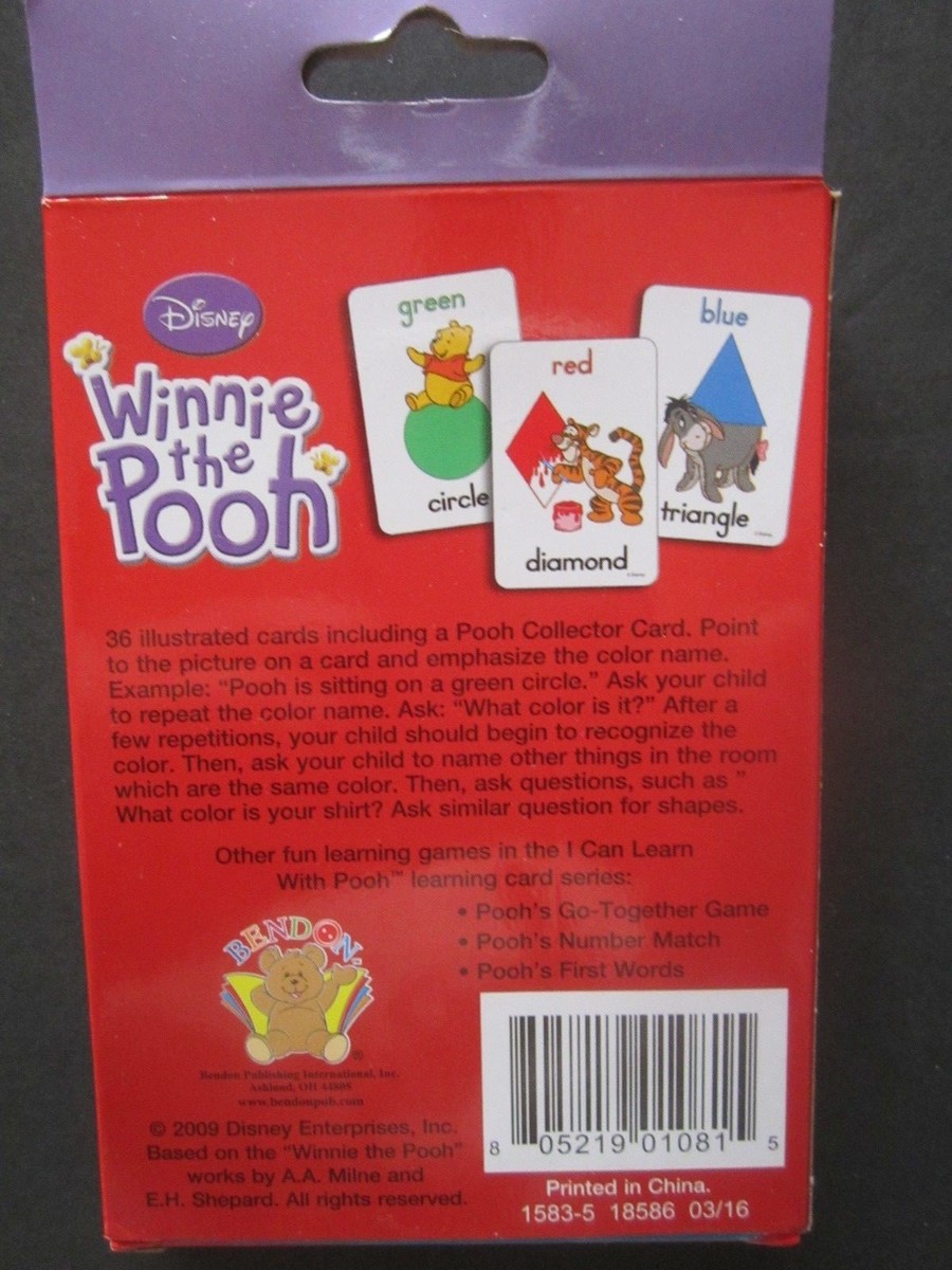 Disney Winnie The Pooh 36 Learning Cards Pooh's Colors and Shapes