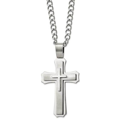 Stainless Steel Cross Diamond Cross Necklace Walmart Stainless