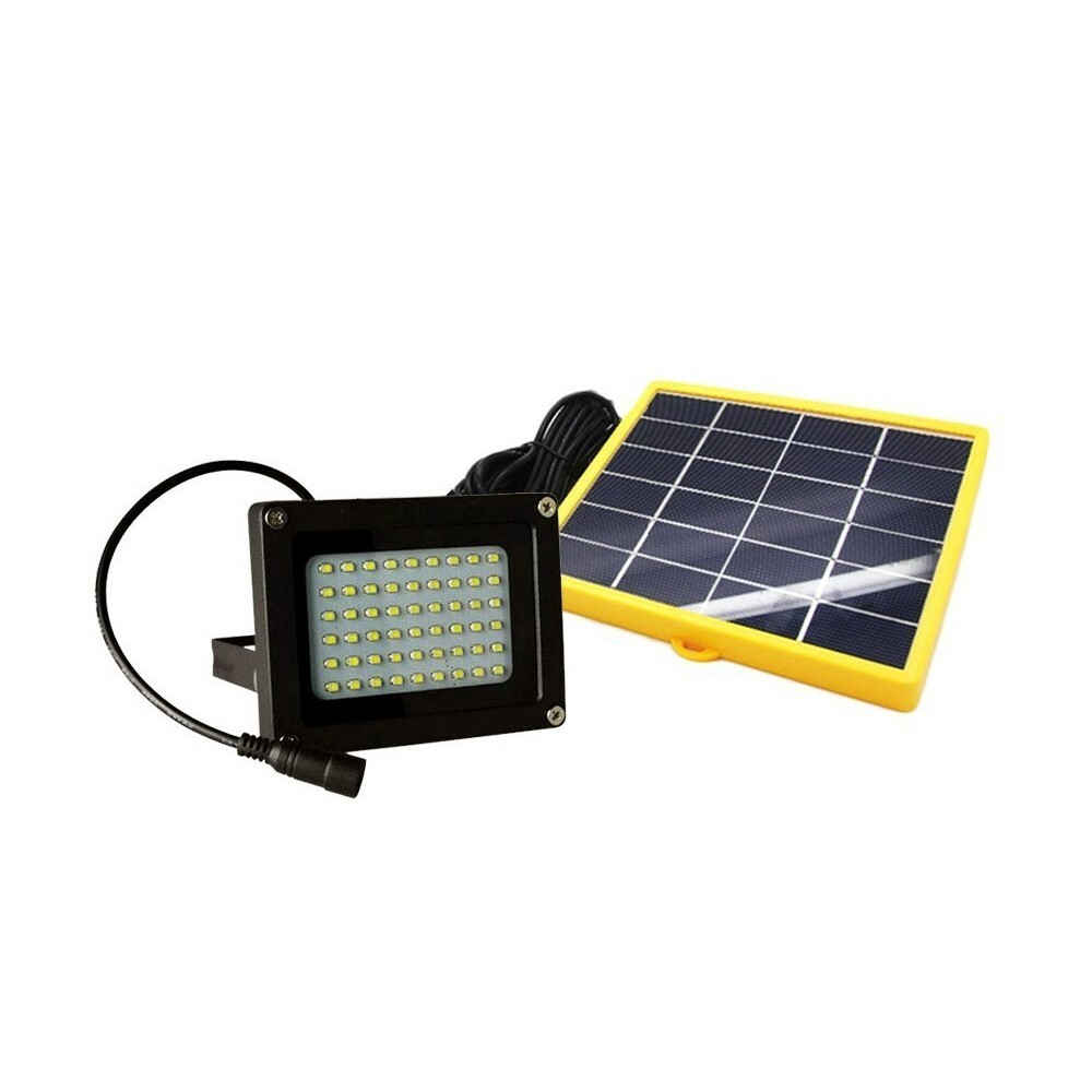 Projecteur LED extérieur solaire 10W 370 lumens lampe photovoltaïque jardin noir
