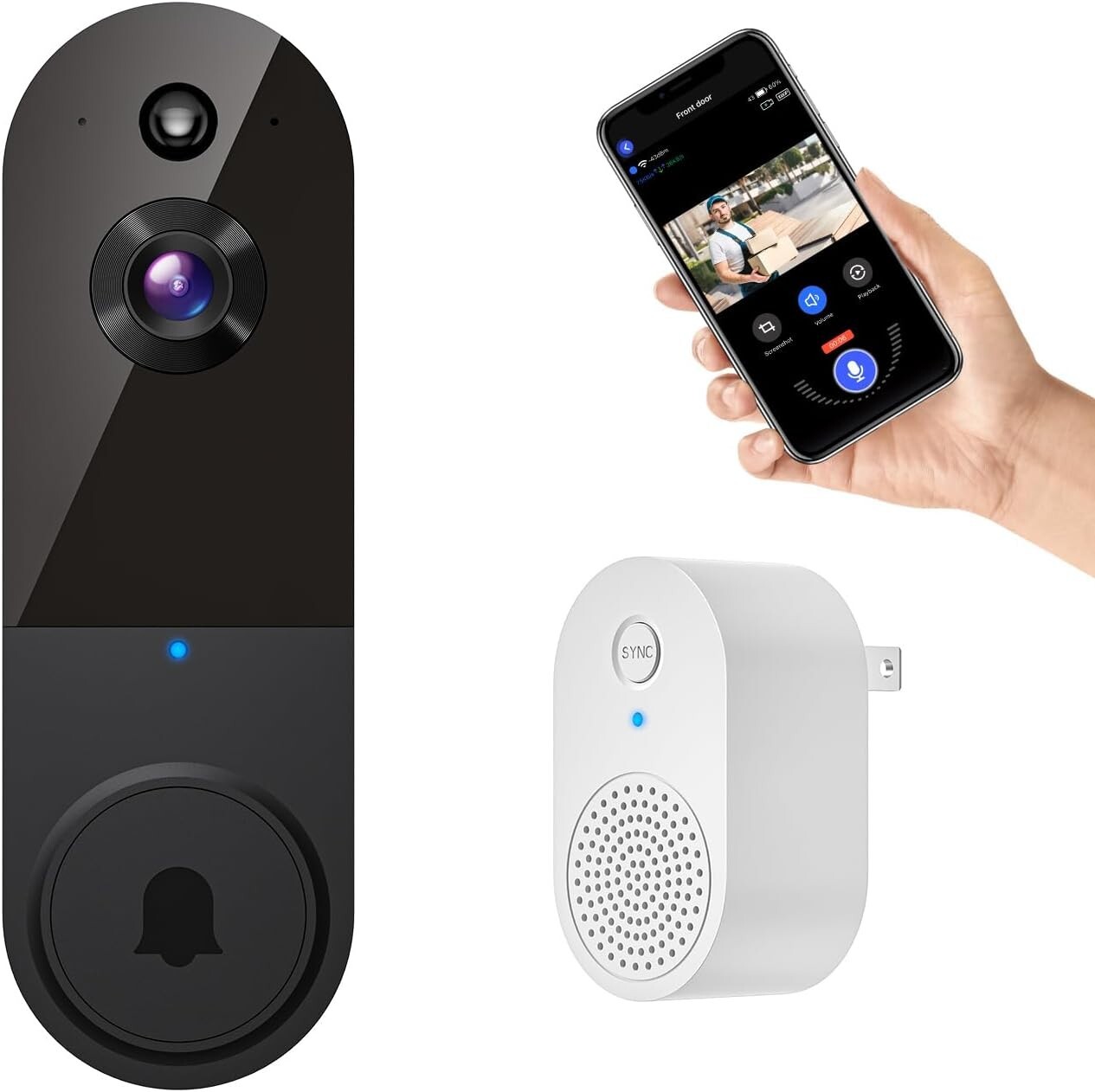 Wi-Fi Wireless Video Doorbell with HD Camera and Motion Detection for Home Security-image