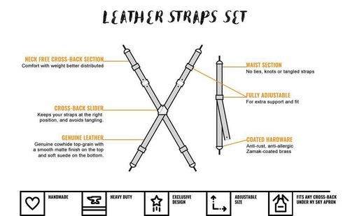 Lederriemen für CrossBack Schürze - Schulter & Taille Set - Koch, Friseur, Bar - Bild 12 von 16