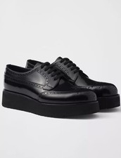 PRADA Women s Brushed Leather Platform Brogue...
