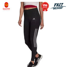 ADIDAS WOMENS LIGHTWEIGHT HIGH RISE 3-STRIPE MESH 7/8 LEGGINGS BLACK/GREY