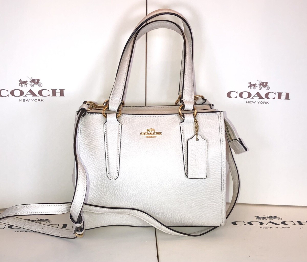 Coach F11925 Crosby 21 Carryall Chalk Crossgrain Leather