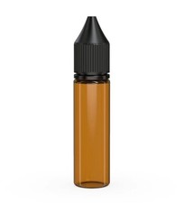 CHUBBY GORILLA 20ML V3 PET Bottles 25pack TRANSLUCENT AMBER BOTTLE/BLACK LID