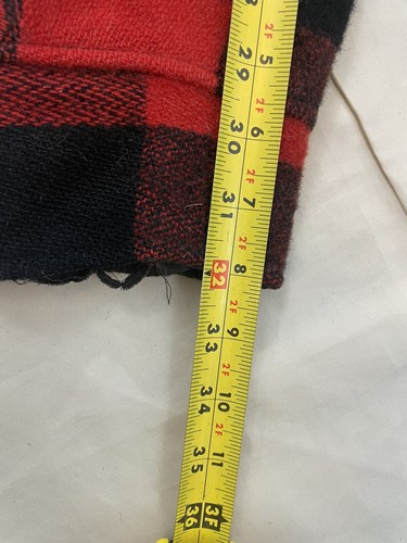 Woolrich Mens 46 Red Buffalo Plaid Vtg USA Made Zip Front Unlined Wool Jacket - Picture 13 of 19