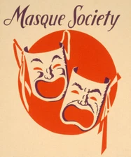 MASQUE SOCIETY MASK AMATEUR DRAMATIC THEATER VINTAGE POSTER REPRO