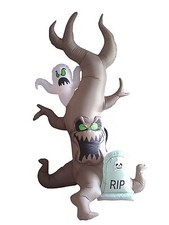 8 Foot Halloween Inflatable Grave Scene Ghost Tombstone Blowup Yard Decoration