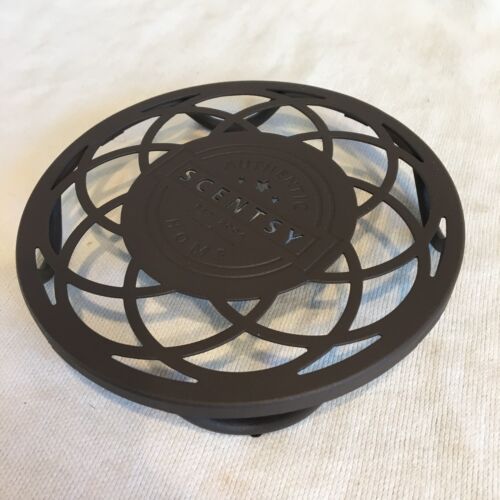 Scentsy "Home" Warmer Stand Round Brown Metal Rustic Country Cabin Pedestal