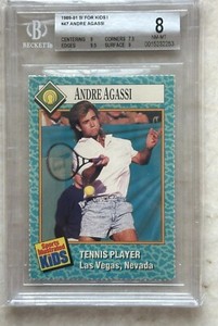 1989 Andre Agassi #47 Rookie Card Sports Illustrated for Kids Series 1 - BGS 8