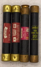 FUSETRON FRS-R-20 & EAGLE x2 & CEFCO 10KOTS20 ,20A Time Delay Fuses -LOT OF 4🔔