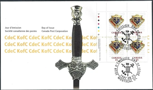 🍁Canada   #1656 ULpb  "KNIGHTS OF COLUMBUS"  Brand New  1997  First Day Cover