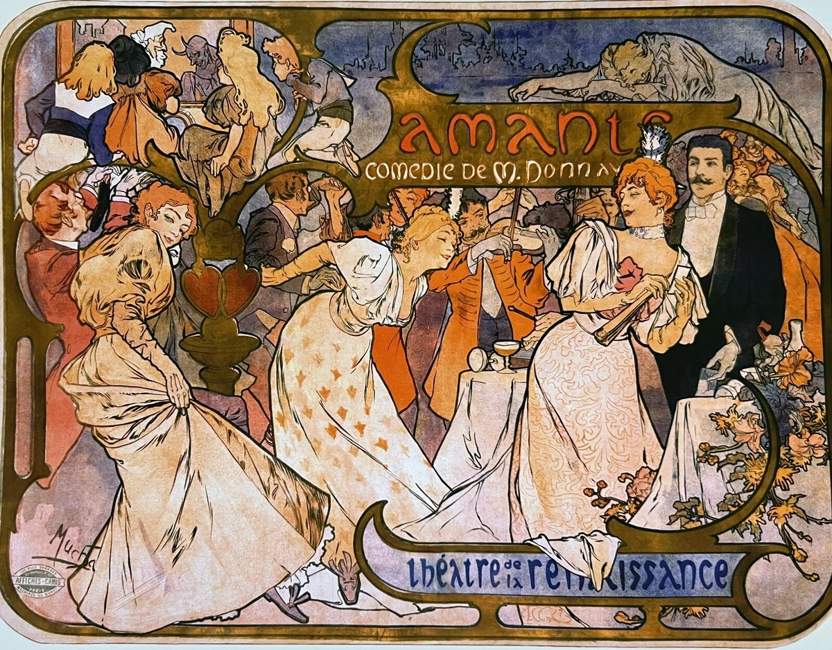 Alphonse Mucha Calendar Art Print " Amants, 1895" (8in x 10.5in) | eBay