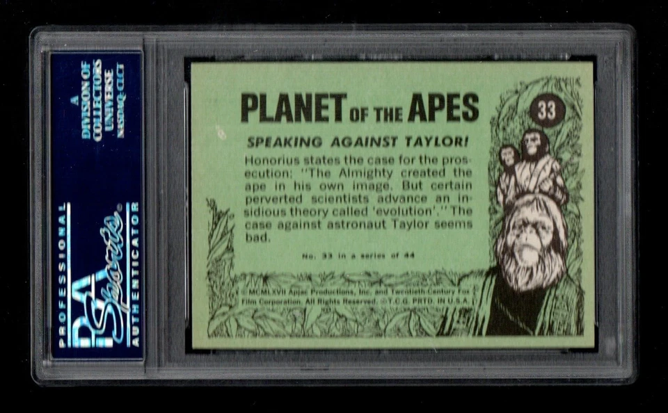 1969 Topps Planet of the Apes #33 Honorius Speaking Against Taylor! PSA 8 - Image 2 of 2