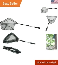 Gentle Catch and Release Fishing Net with Aluminum Handle (40-63in Extendable)