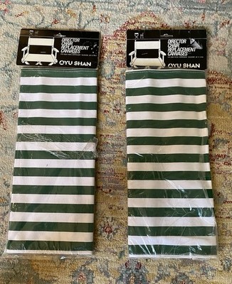 VTG Easy Living Director s Chair Canvas Cover Replacement Green White Stripe 2