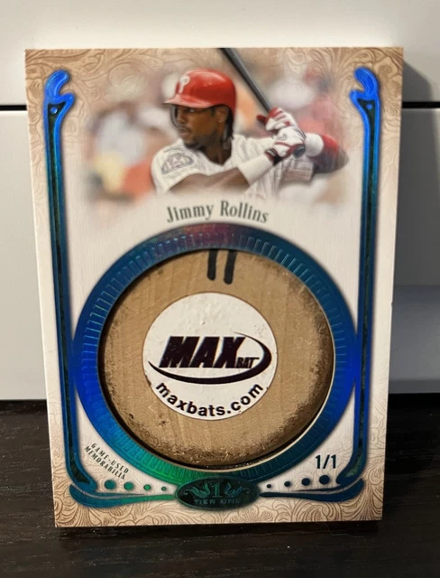 2026 Topps Tier One Jimmy Rollins Game Used Bat Knob Card 1/1 Phillies