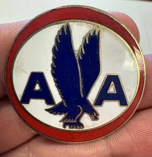 Vintage Enamel American Airlines Badge Enamel Excellent 1.5" Screw Back