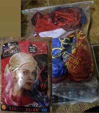 Harley Quinn Suicide Squad Women  s Halloween Costume Size Large With Wig
