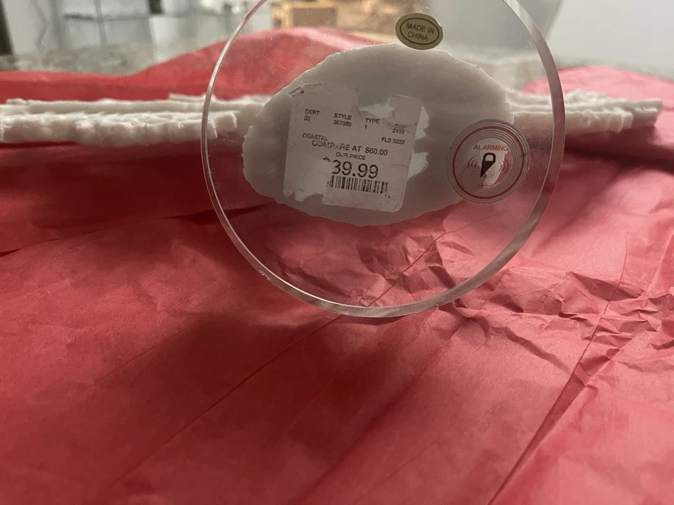 Escultura de coral blanco costero sobre base acrílica - decoración de abanico de mar, estilo casa de playa Foto 4 de 4