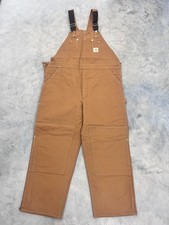 Carhartt Duck Bib Overalls Mens 44x30 Brown Quilt Lined Heavyweight Workwear NWT