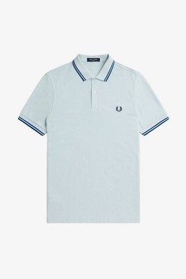 Fred Perry Poloshirt Kurzarm Slim Fit Hellblau - Größe XXL Herrenbekleidung