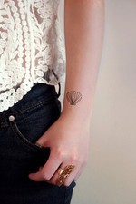 temporary tattoo - Set of FOUR wrist size Sea Shell  approx. 1" each 