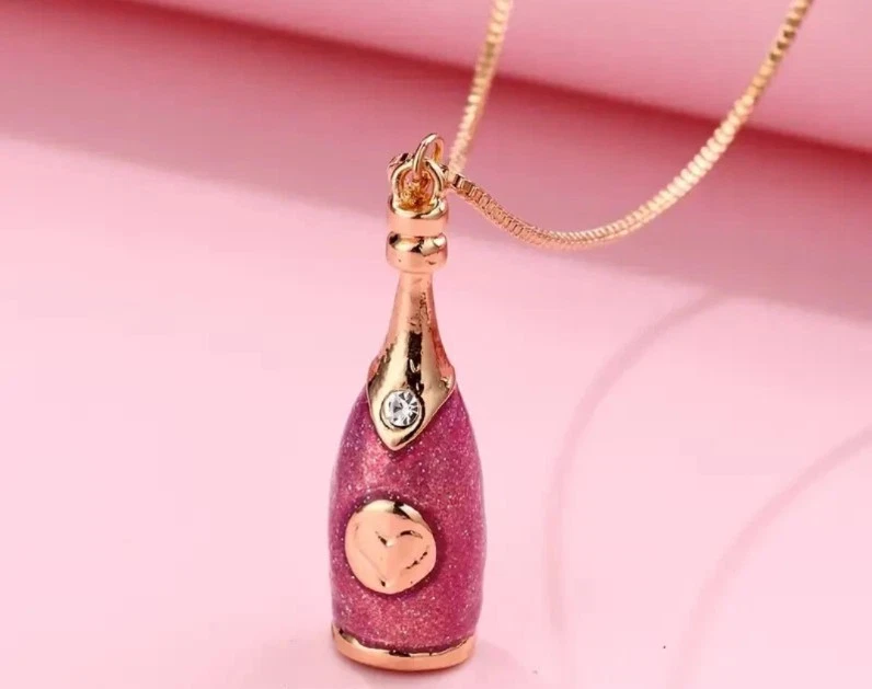 Collar Kate Spade Rosa Botella de Champán o Vino (Envío Combinado Aquí) Foto 3 de 4