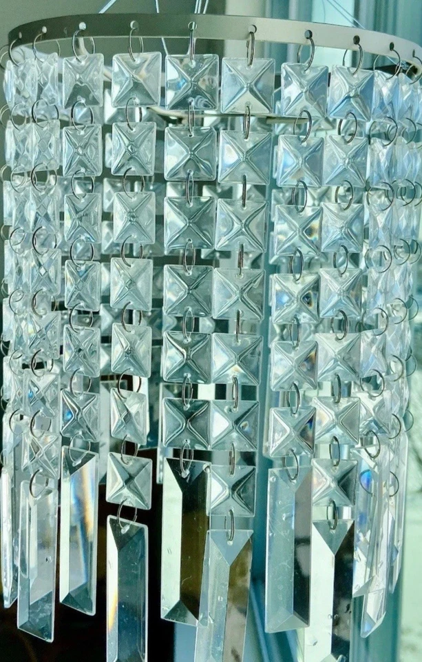 Lámpara colgante de vidrio IKEA Rimfrost pantalla 14412 plata transparente 501.032.65 Foto 2 de 4