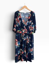 Kiyonna Gia Floral Midi Dress Size 3X (Fits US 22-24) with Pockets