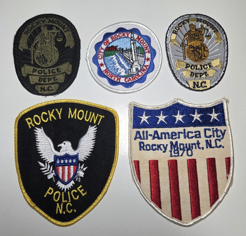 Lot of 5 Rocky Mount NC Police Patches Nash & Edgecombe County North Carolina