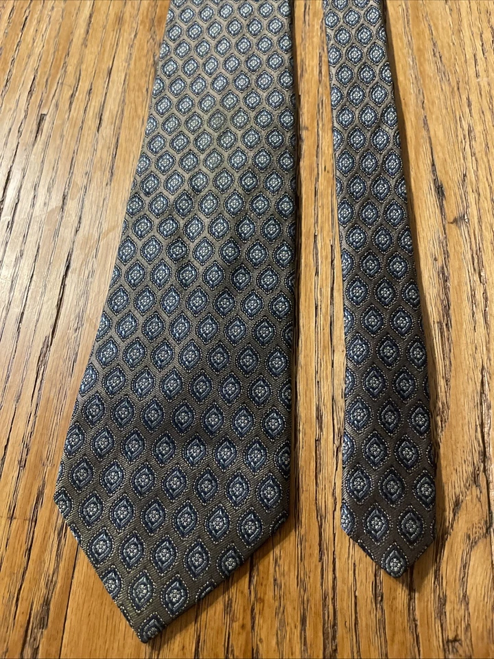 Corbata vintage usada en excelente estado Gant Brocado seda foulard para hombre tejida en Inglaterra Reino Unido Foto 4 de 4