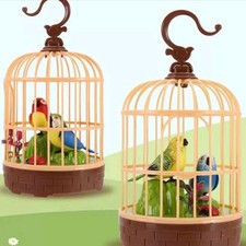 Singing Bird in Cage Sound Activated Gifts for Baby Children Toy 4.2” x 7.8