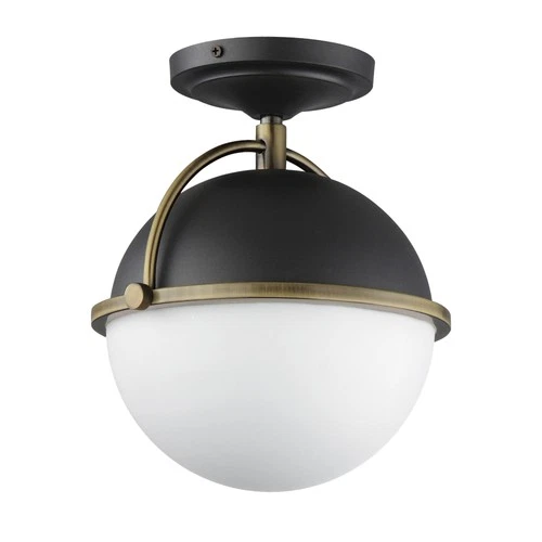 Maxim 12410 Duke 10"W Semi-flush Globe Ceiling Fixture - Black - Picture 1 of 9