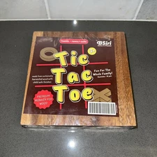 NEW Bsiri Tic Tac Toe Travel Game Premium Monkey Pod Wood Noughts and Crosses