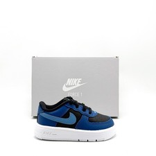 NEW TODDLER BABY NIKE AIR FORCE 1 LOW TD BLACK / COURT BLUE IF1674-012
