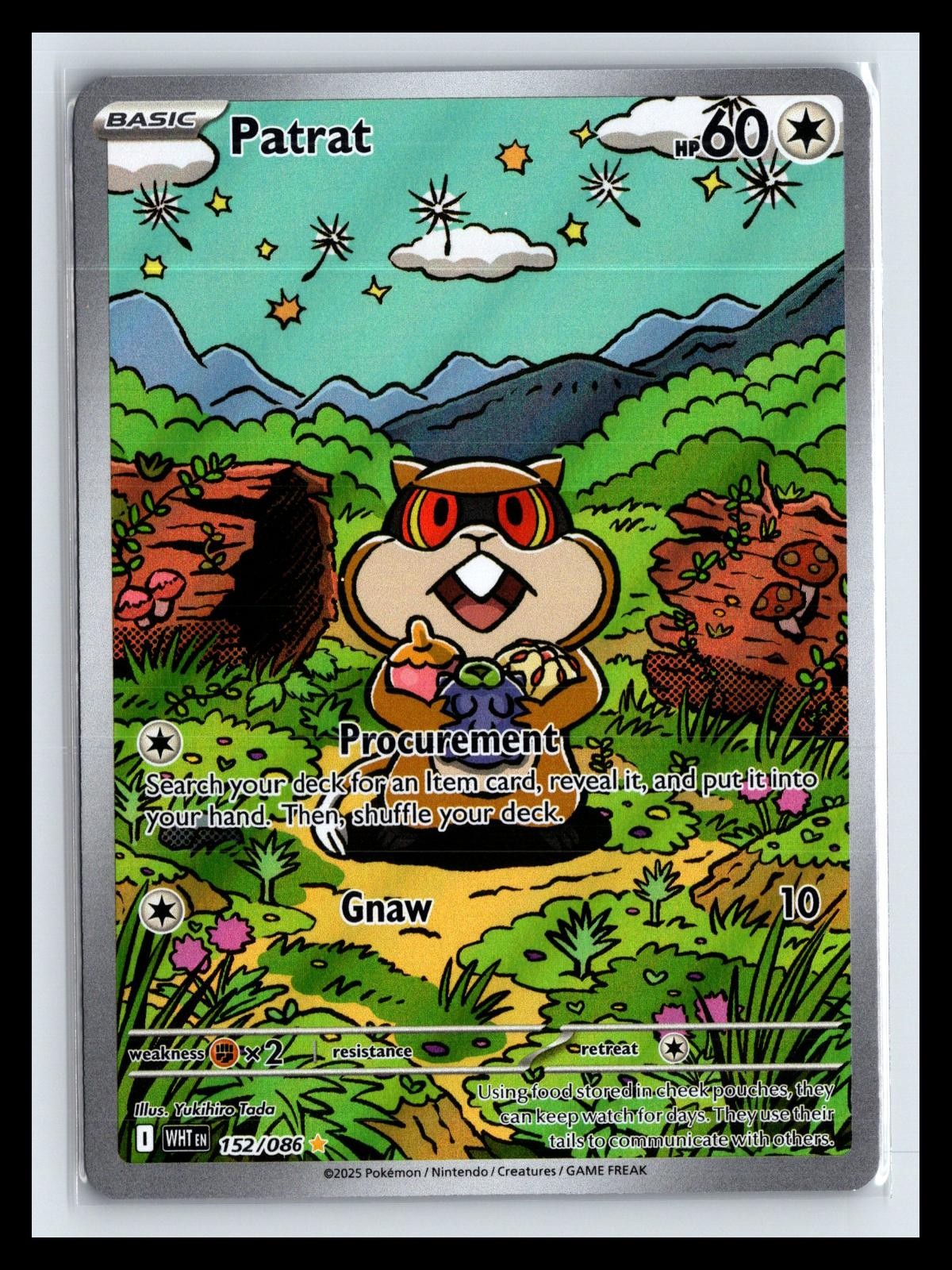 NM Holo Patrat White Flare 152/086 IR Pokemon Card Yukihiro Tada
