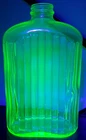 Vintage Anchor Hocking Large Hoosier Uranium Glass Refrigerator Water Bottle