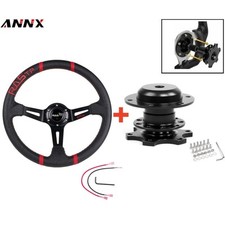 Black 14 Deep Dish Drifting Steering Wheel Quick Release Adapter Racing Car Black 14 Deep Dish Drifting Steering Wheel Quick Release Adapter Racing Car