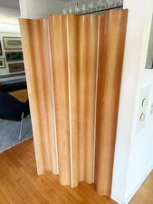 Vtg 50s Eames Herman Miller 6 Panel Screen Bent Plywood Room Divider Ash Blonde