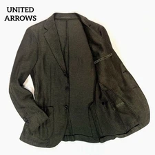United Arrows Silk × Cotton Encon Jacket 42 Dark Olive